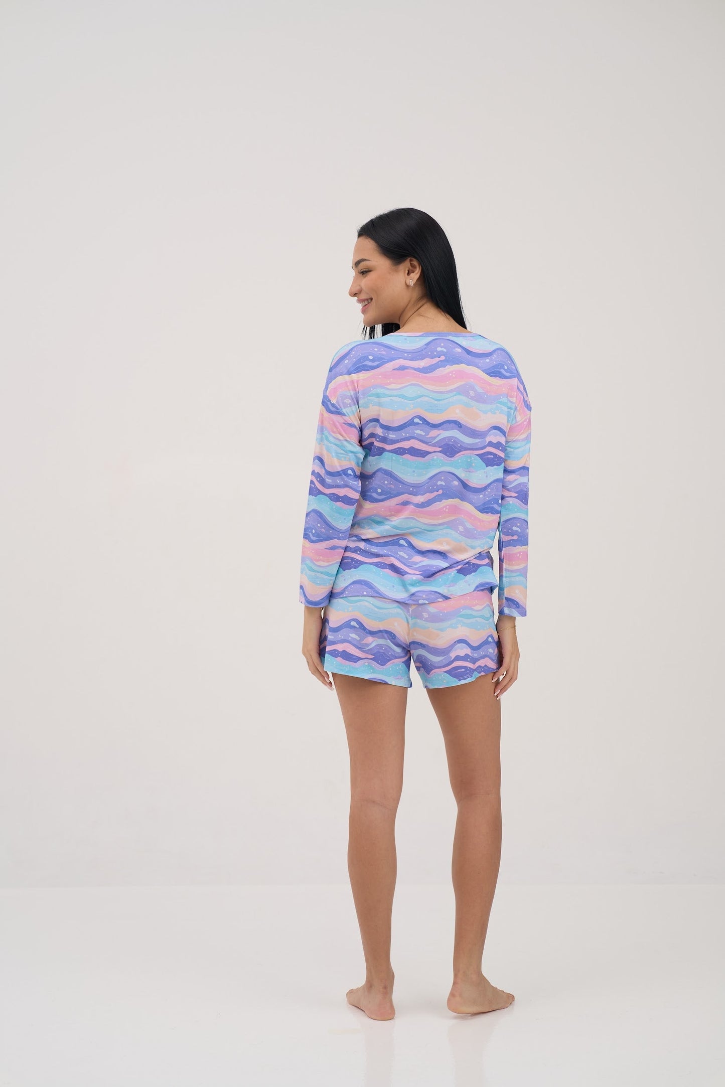 Womens Lavender Dunes Pajama Hipster Shorts