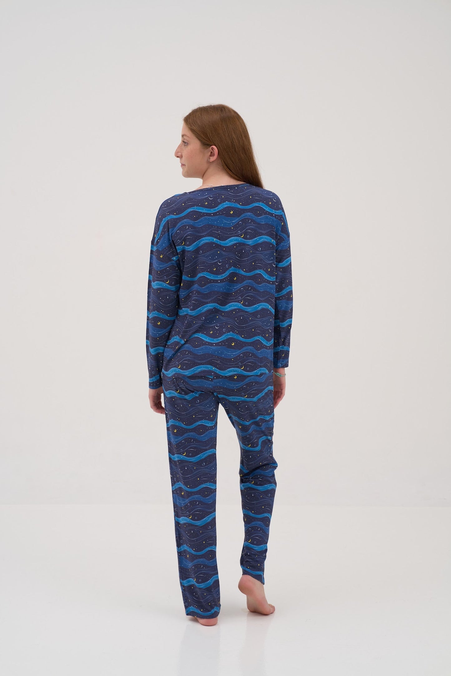 Womens Midnight Waves Pajama Lounge Pants