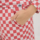 Womens Red Checkers Hipster Shorts