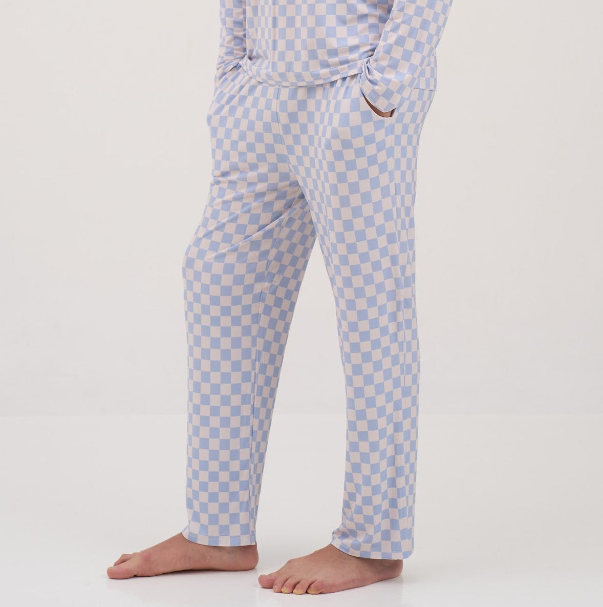 Mens Blue Checkers Lounge Pajama Pants