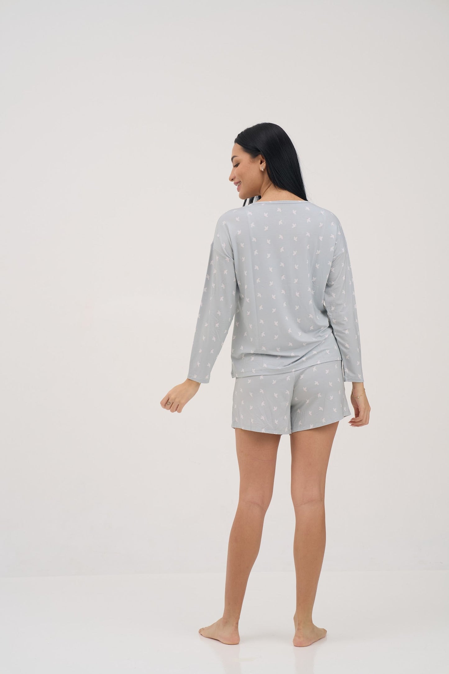 Womens Olive Doves Pajama Hipster Shorts