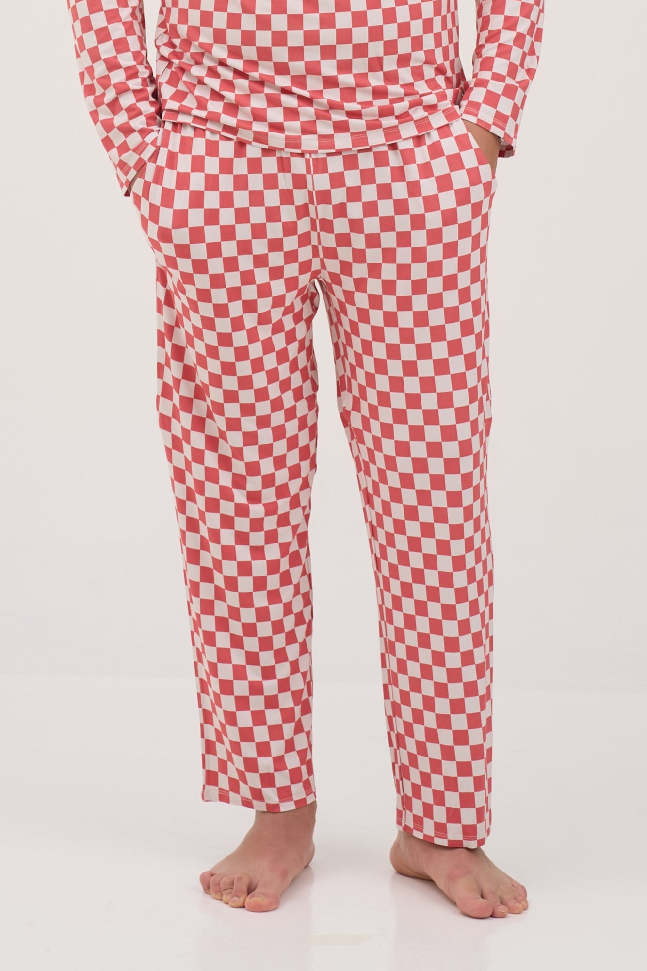 Mens Red Checkers Lounge Pajama Pants