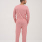 Mens Red Checkers Round Neck Pajama Top