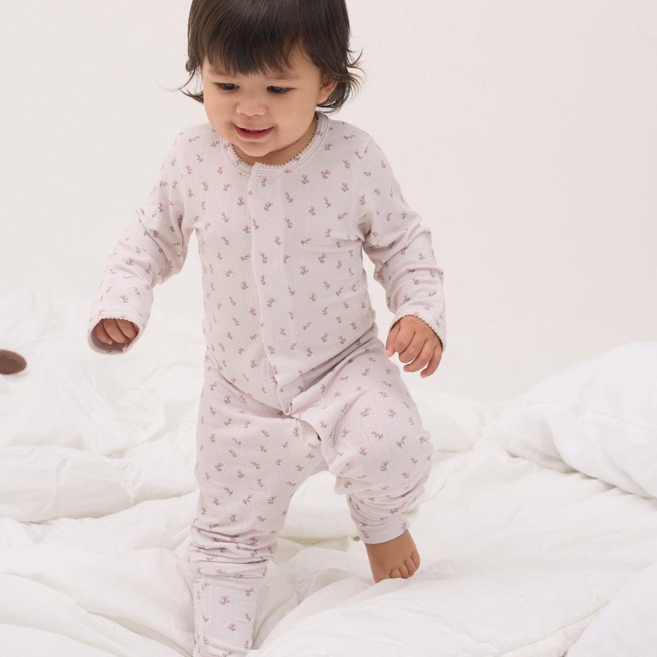 Garden Spray Pointelle Magnetic Sleepsuit