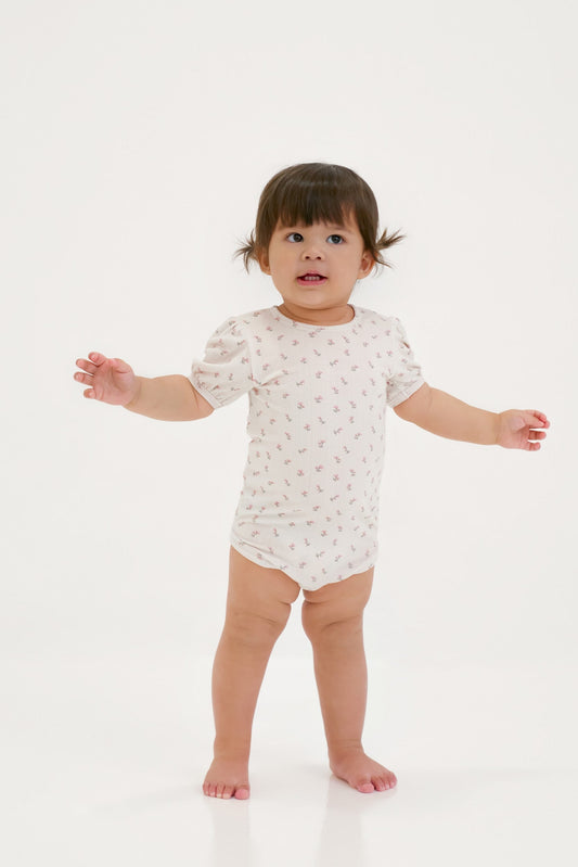 Garden Spray Pointelle Magnetic Short-Sleeve Vest