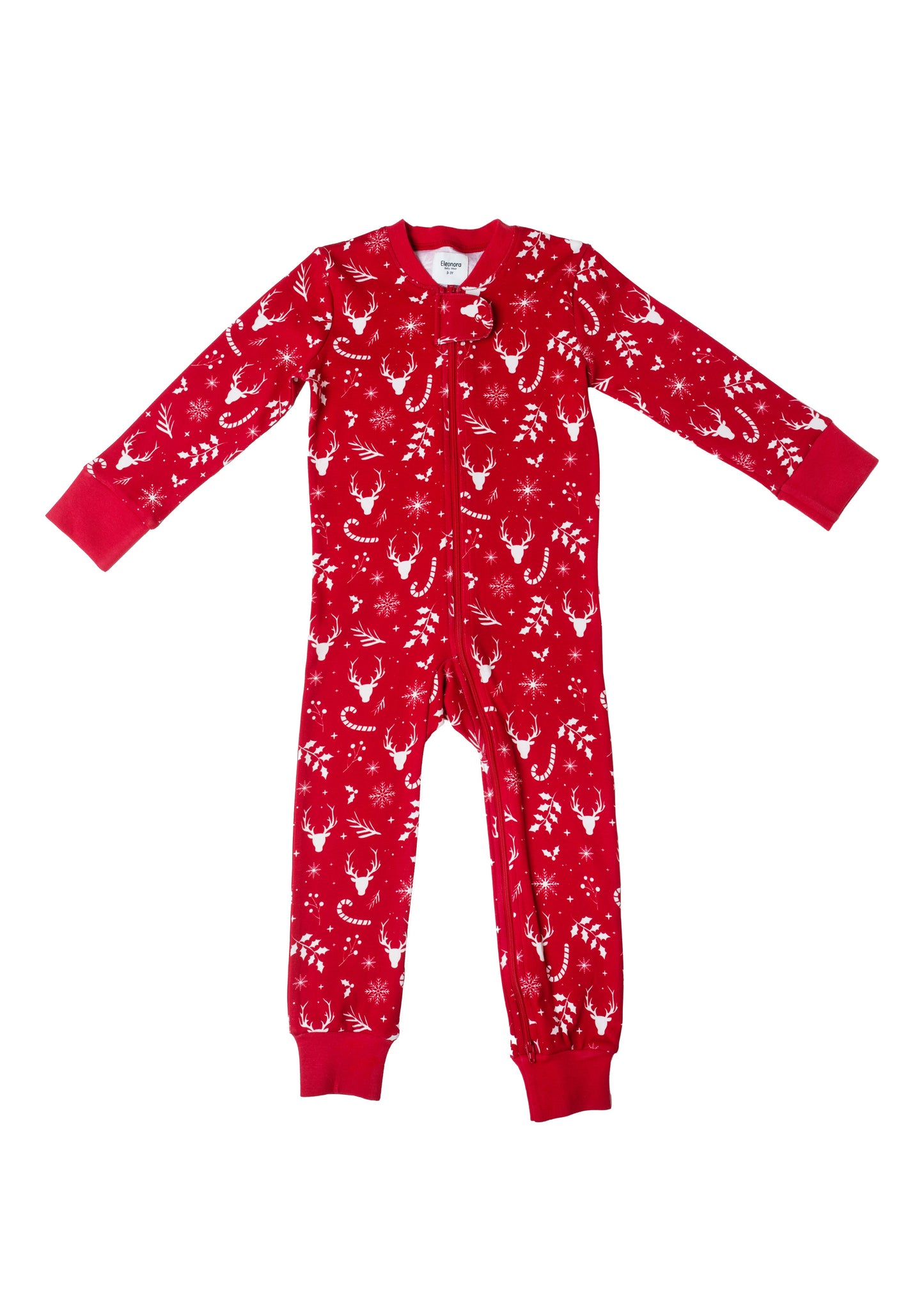 Christmas Deerest Dreams Matching Family Zip Sleepsuit in Adrenaline Rush