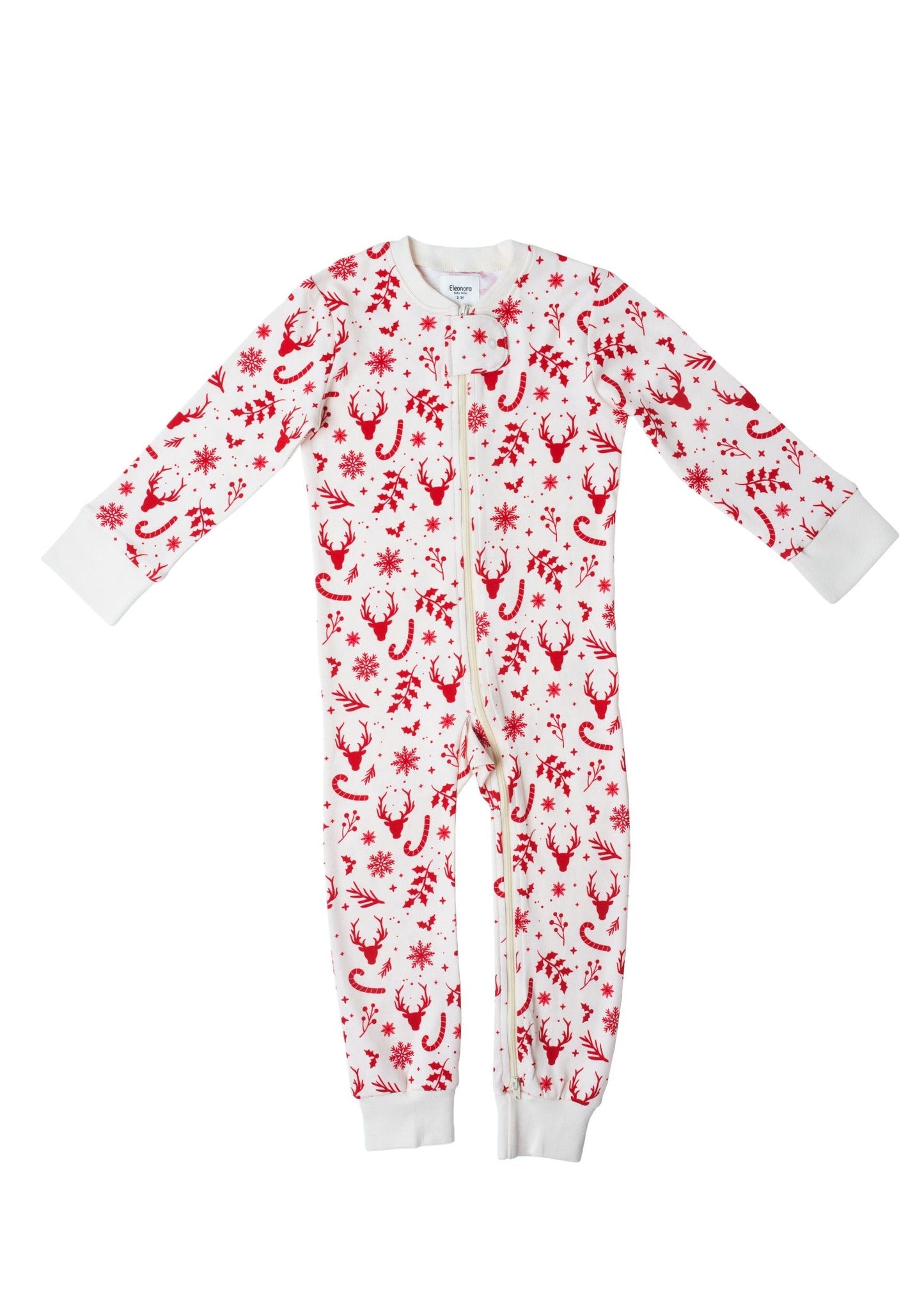 Christmas Deerest Dreams Zippie Sleepsuit in Sea Salt