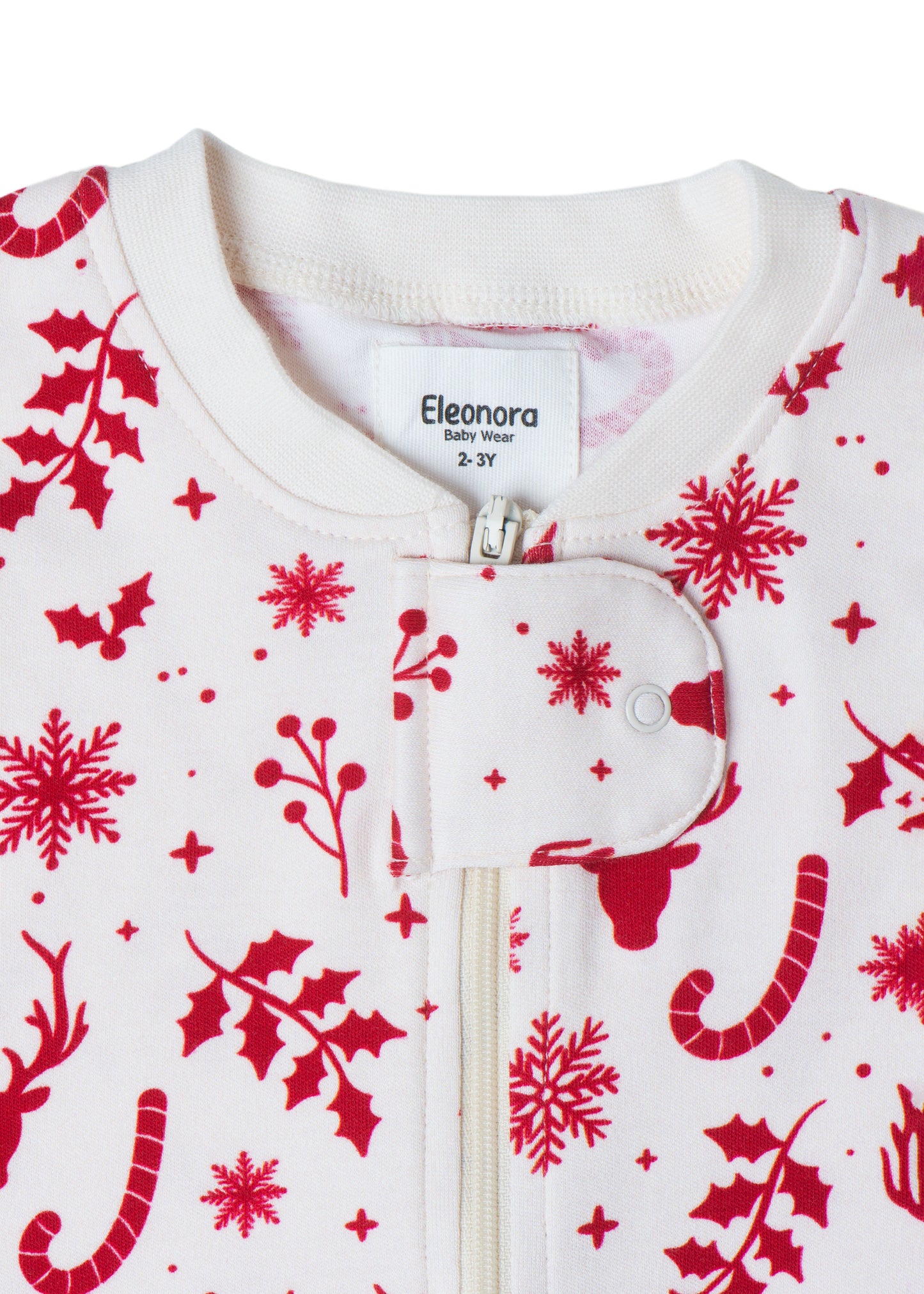 Christmas Deerest Dreams Zippie Sleepsuit in Sea Salt