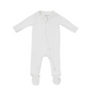 Elliot Collared Zippy Onesie White