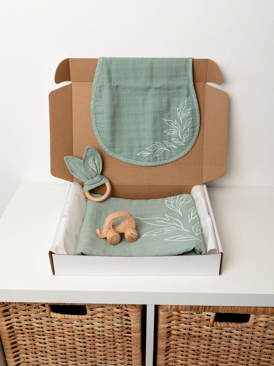 Baby Gift Set in Sage Organic Cotton