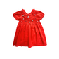 Lilah Embroidered Dress Red