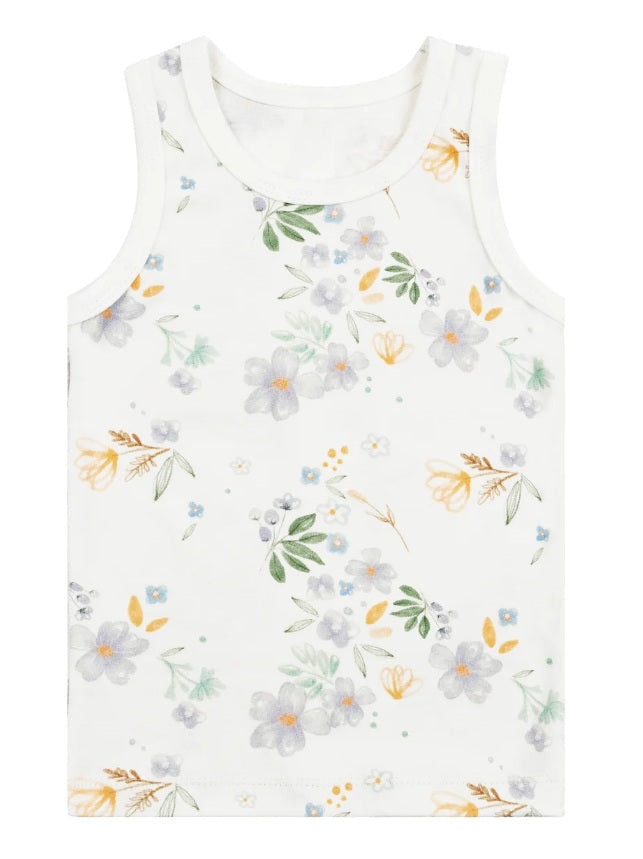 Girls Undershirt Vest in Modern Daisy