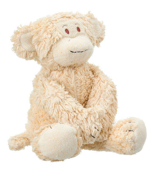 Plush monkey toy on a white background