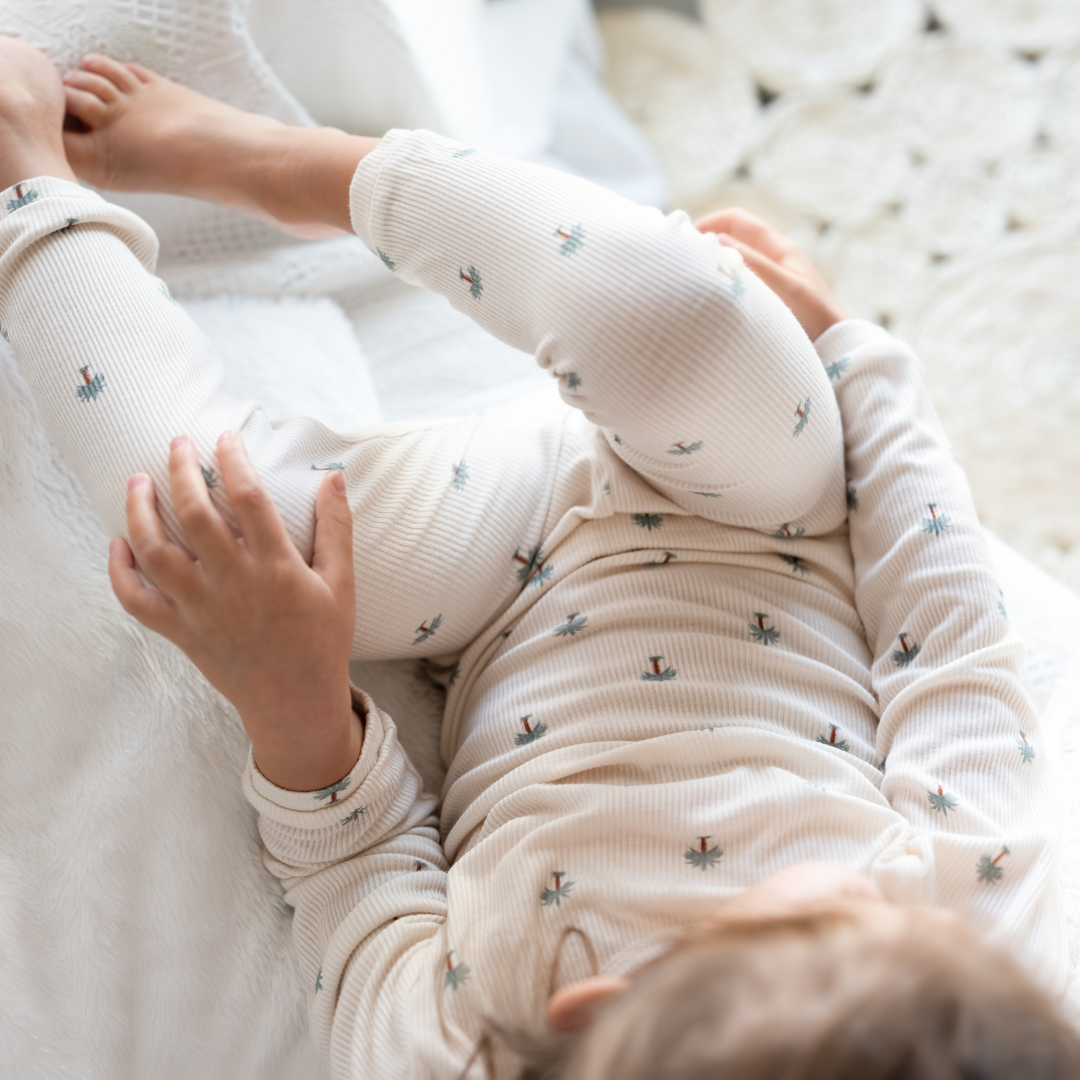 Ribbed Bamboo Pajamas in Date Palm