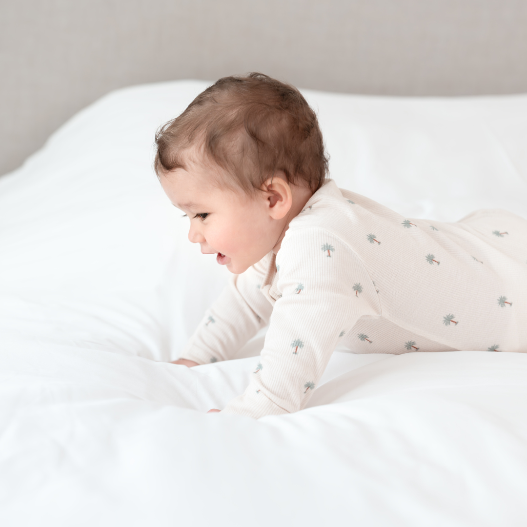 Ribbed Bamboo Sleepsuit in Date Palm