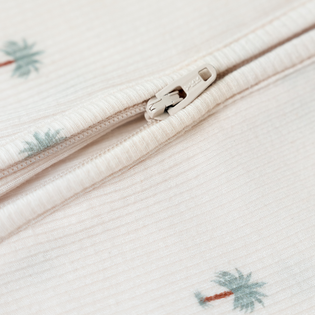 Ribbed Bamboo Sleepsuit in Date Palm