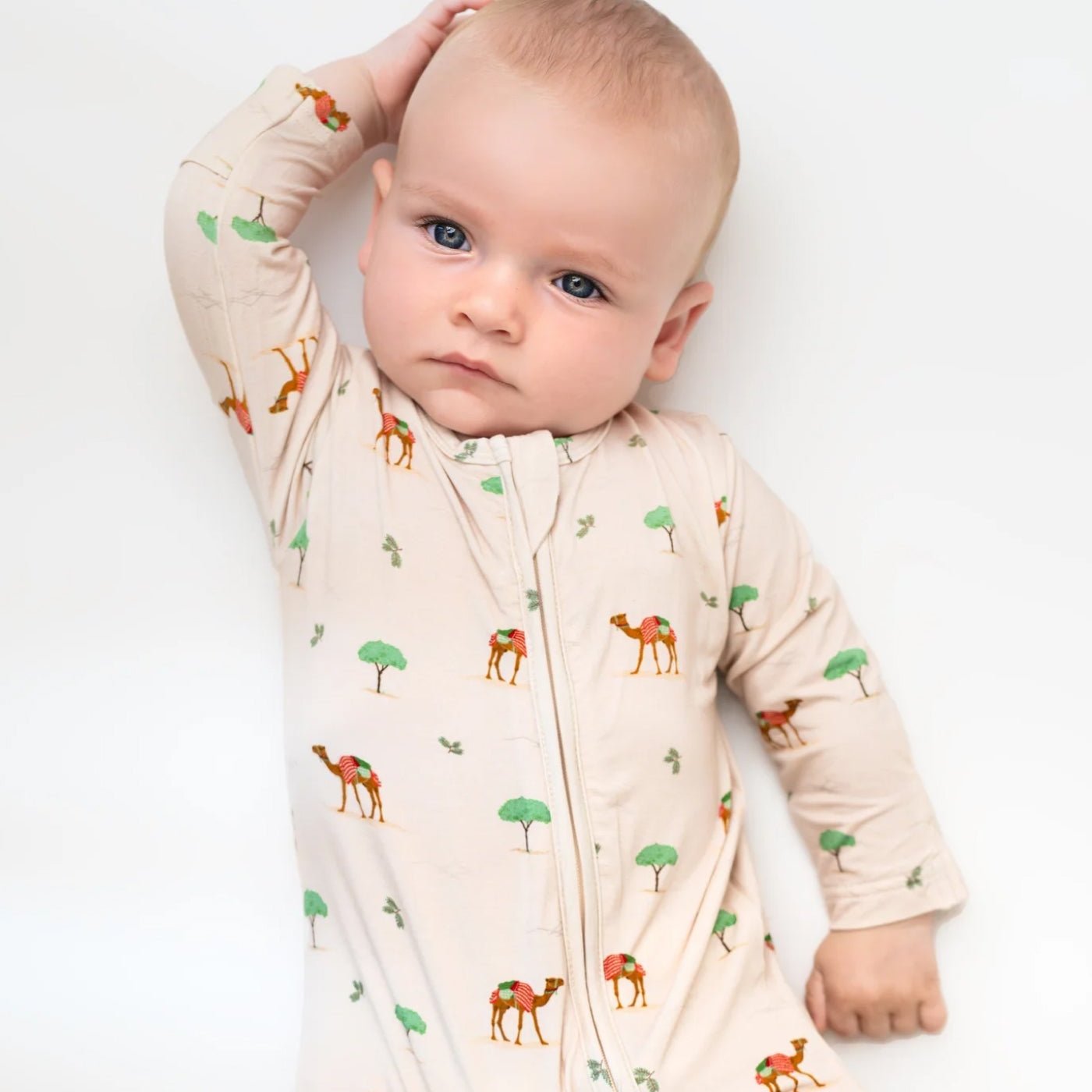 Camel Print Zippered Sleepsuit