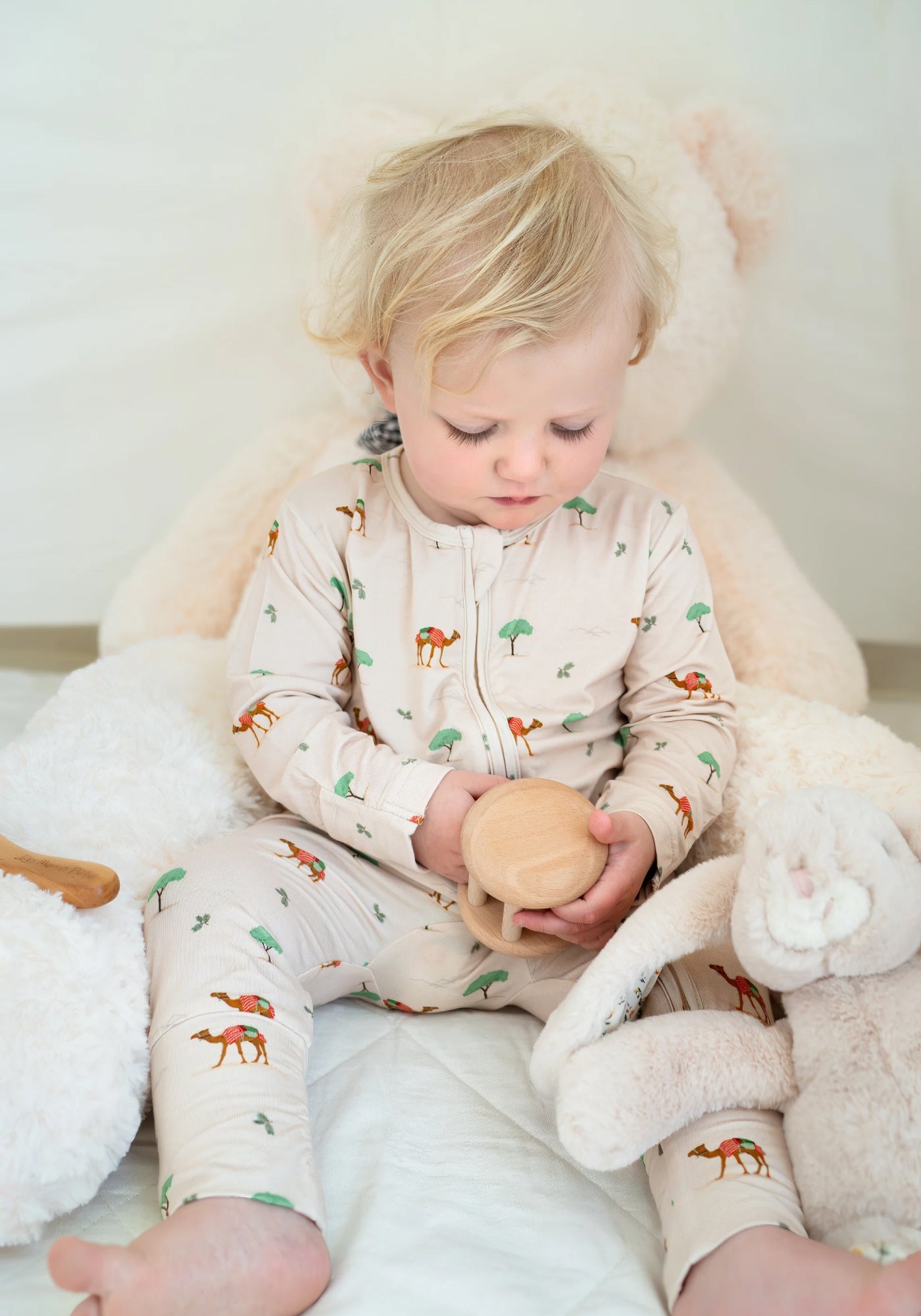 Camel Print Zippered Sleepsuit