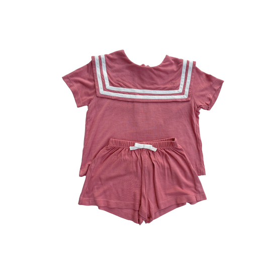 Sidney Sailor T-Shirt and Shorts Set Dusty Pink