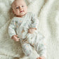Side Snap Kimono Onesie in Modern Daisy