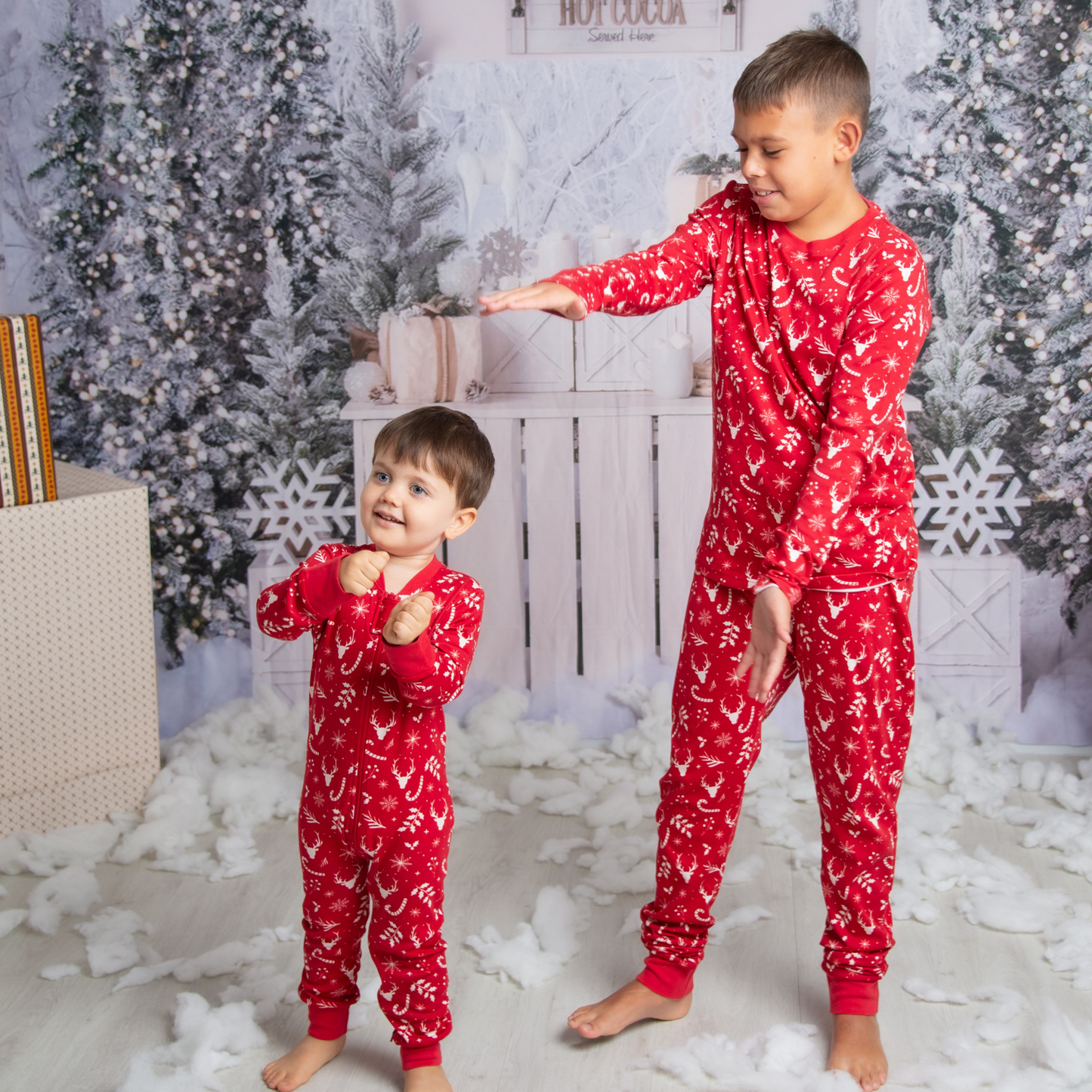 Christmas Deerest Dreams Matching Family Zip Sleepsuit in Adrenaline Rush