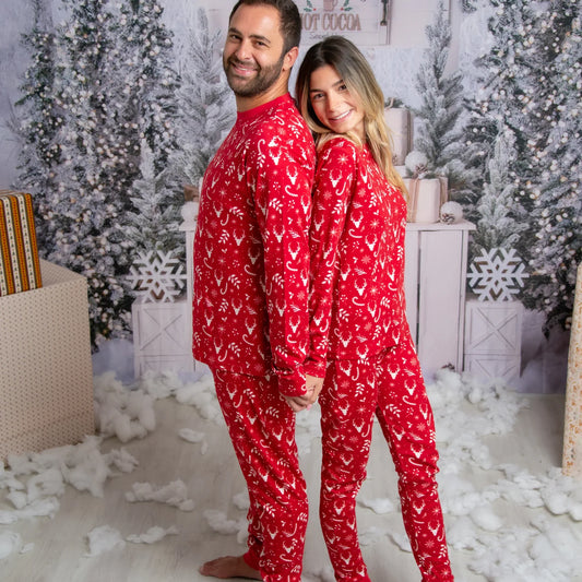 Mens Christmas Deerest Dreams Matching Family PJs in Adrenaline Rush for Dad