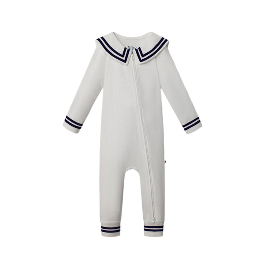 All On Board Playsuit - White (Footless) - Atlas & Maya