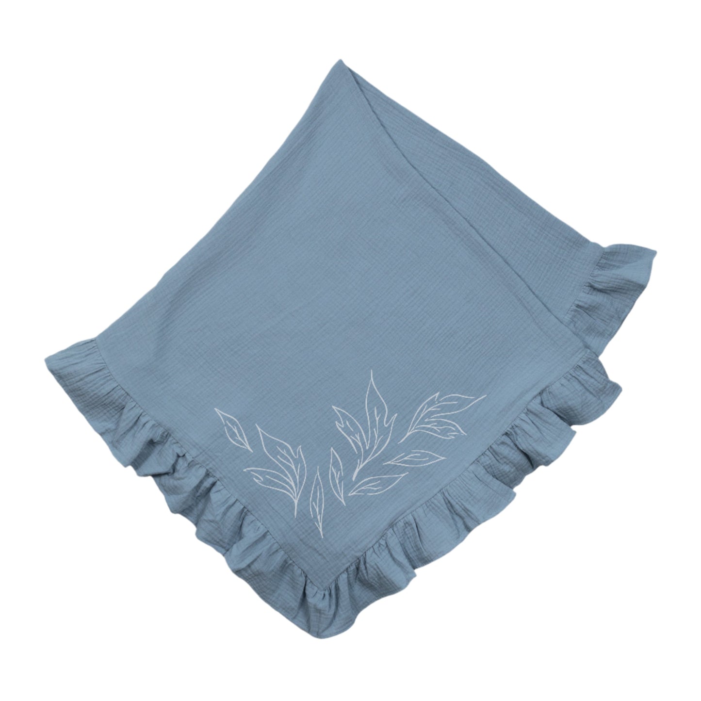 Petiole Dreams Blue Cotton Baby Blanket