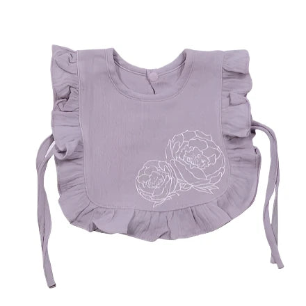 Bloom Flounce Baby Bib in Purple