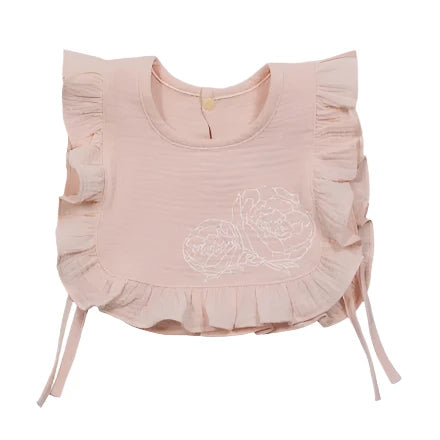 Bloom Flounce Baby Bib in Soft Pink