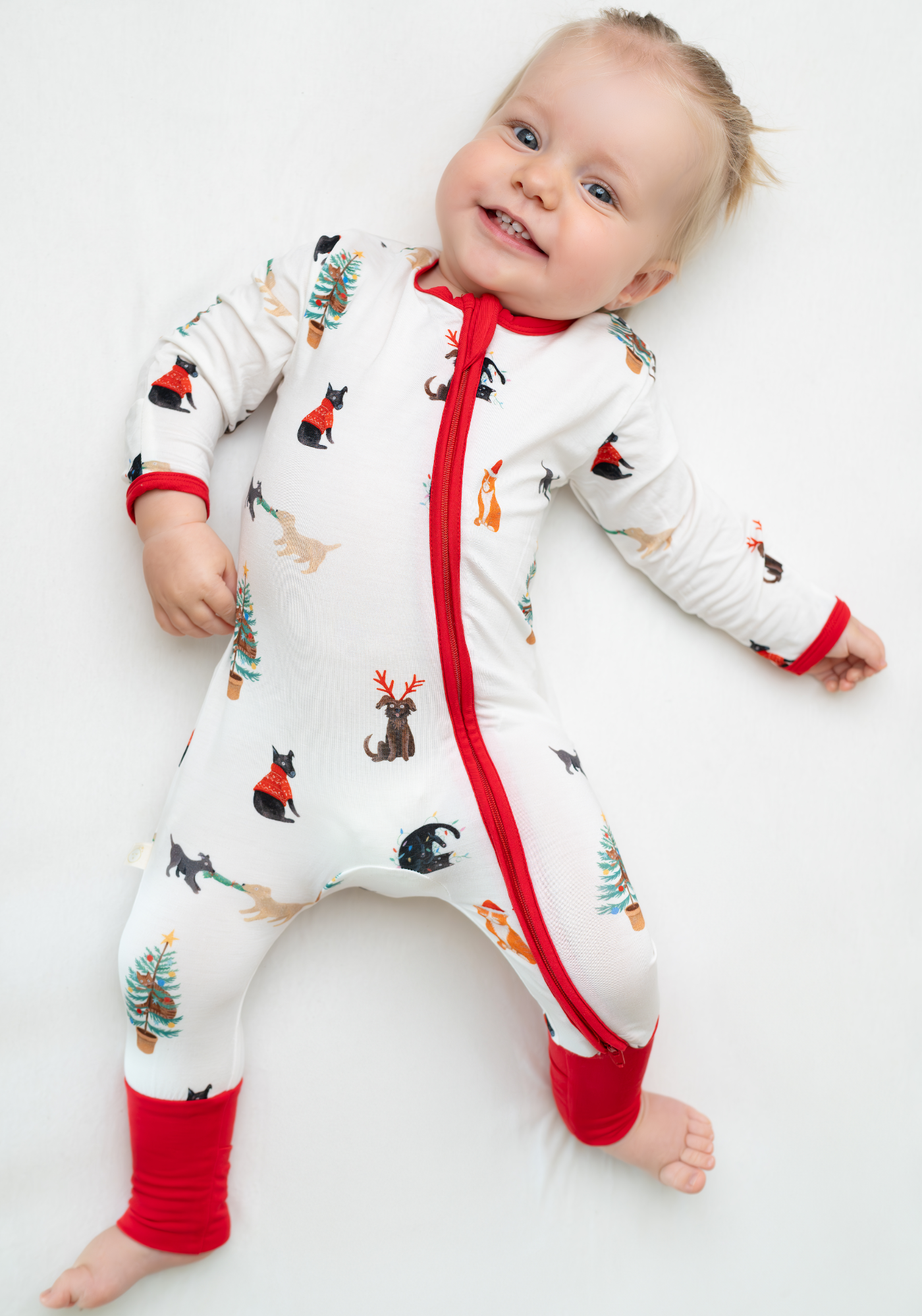 Santa Paws Christmas Zippered Sleepsuit