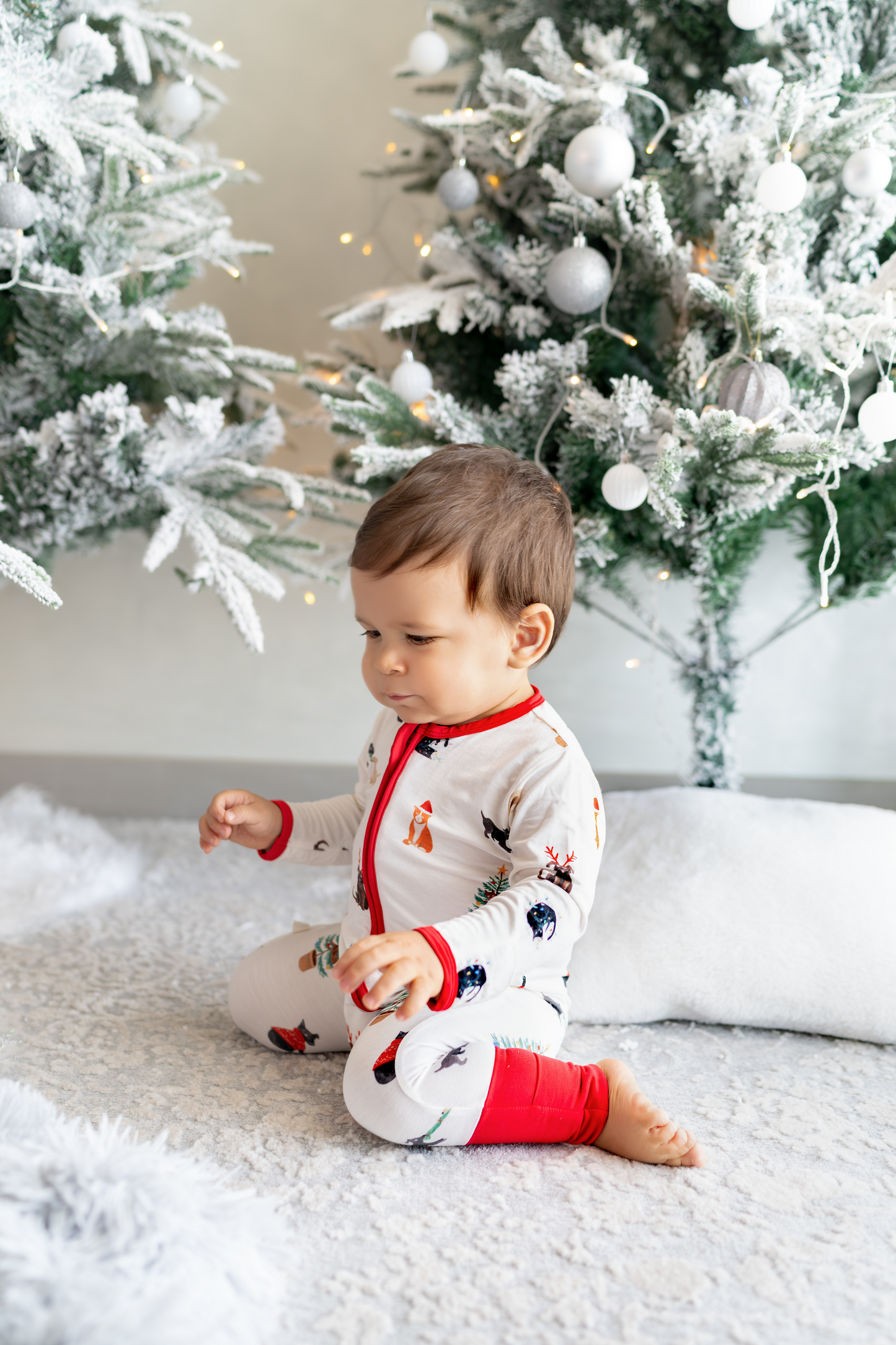 Santa Paws Christmas Zippered Sleepsuit